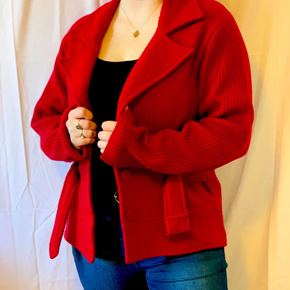 Harve benard 100% wool red coat.
